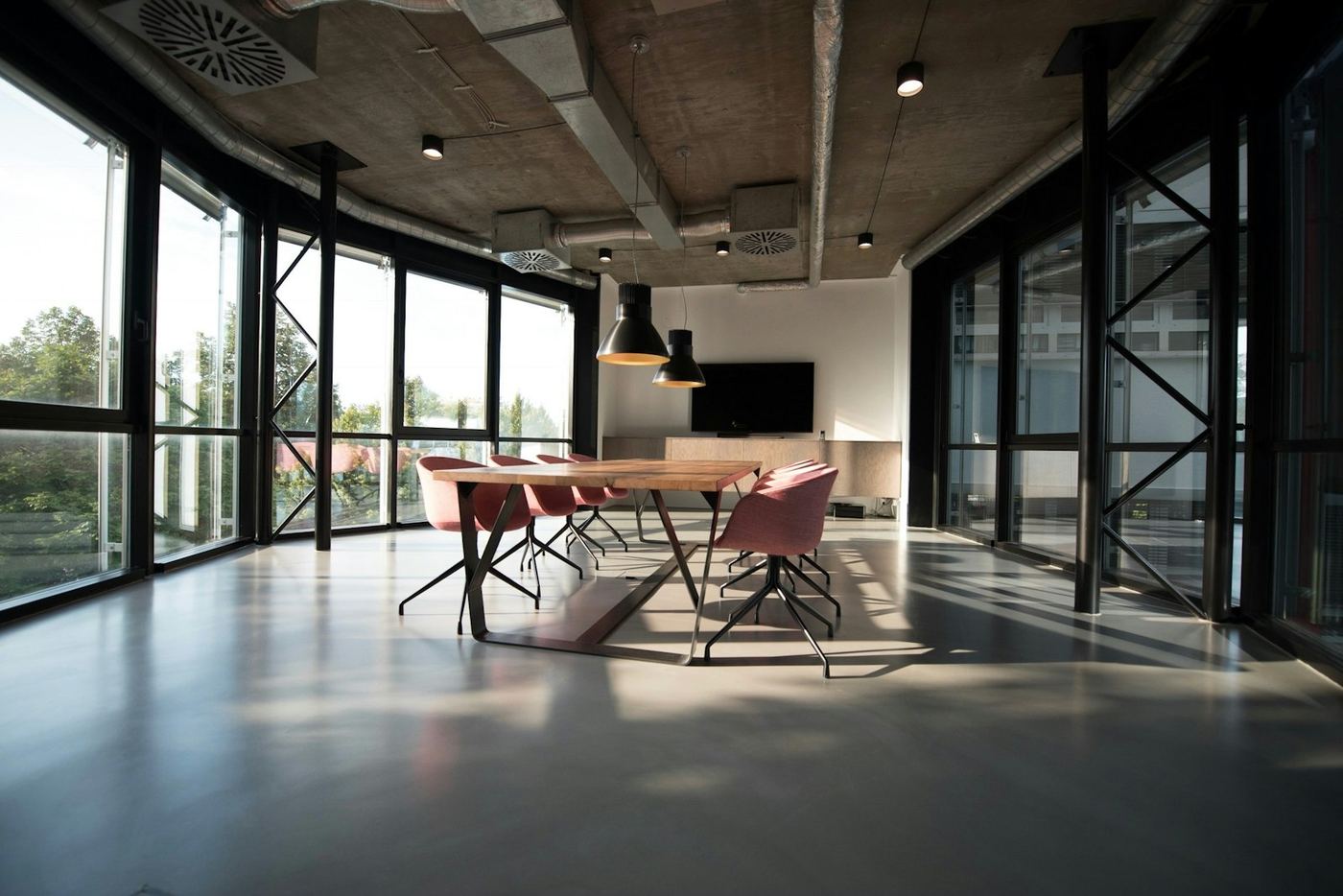 Style example of an open office. Not a completed JS Construction finish-out.